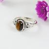 Oval Tiger Eye Ring, 925 Sterling Silver Anniversary Ring, Honey Bee Ring, Brown Gemstone Ring