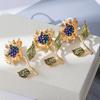 Retro Literature And Art Van Gogh Enamel Crystal Sunflower Brooch Exquisite Accessories Pin Brooch Win The First Prize Gift In One Fell Swoop