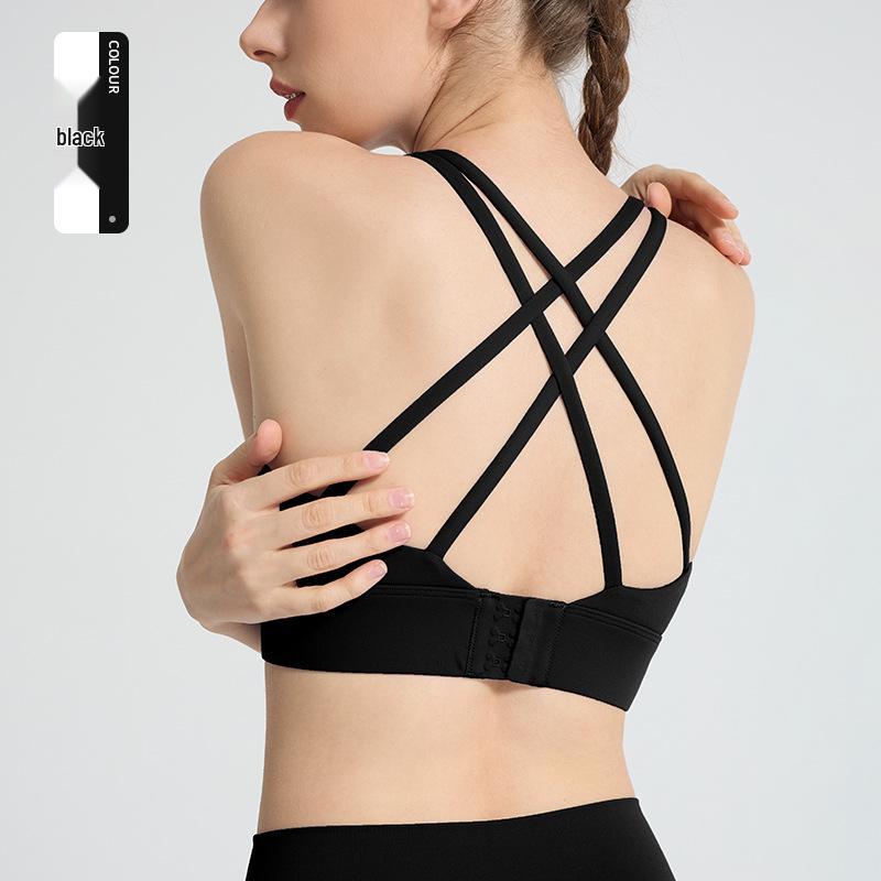 Women's Seamless Cross Back Sports Bra - Shockproof Yoga & Fitness
