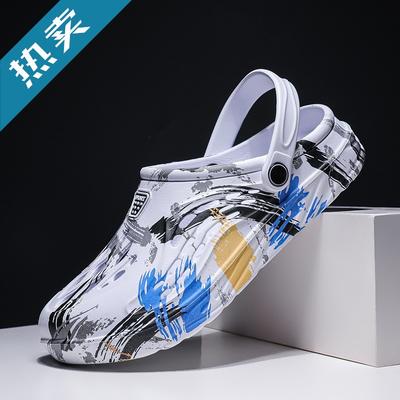 Camouflage Hole Shoes Platform Trendy Beach Slippers Summer Adult Garden Shoes Bag Head Sandals Large Size 49 Men