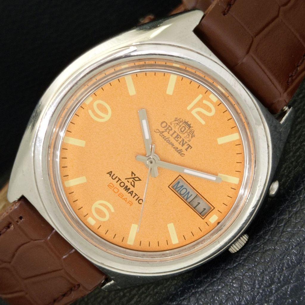 

ЯПОНИЯ ВИНТАЖ ORIENT АВТОМАТИЧЕСКИЕ 46941 МУЖСКИЕ ЧАСЫ С БЕЖЕВЫМ ЦИФЕРБЛАТОМ a500725-5 R154-a500725