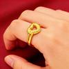 Vietnamesischer Rosegold-Damen-Kabelring mit 24K vergoldetem Herz-Hohl-Design Schmuck
