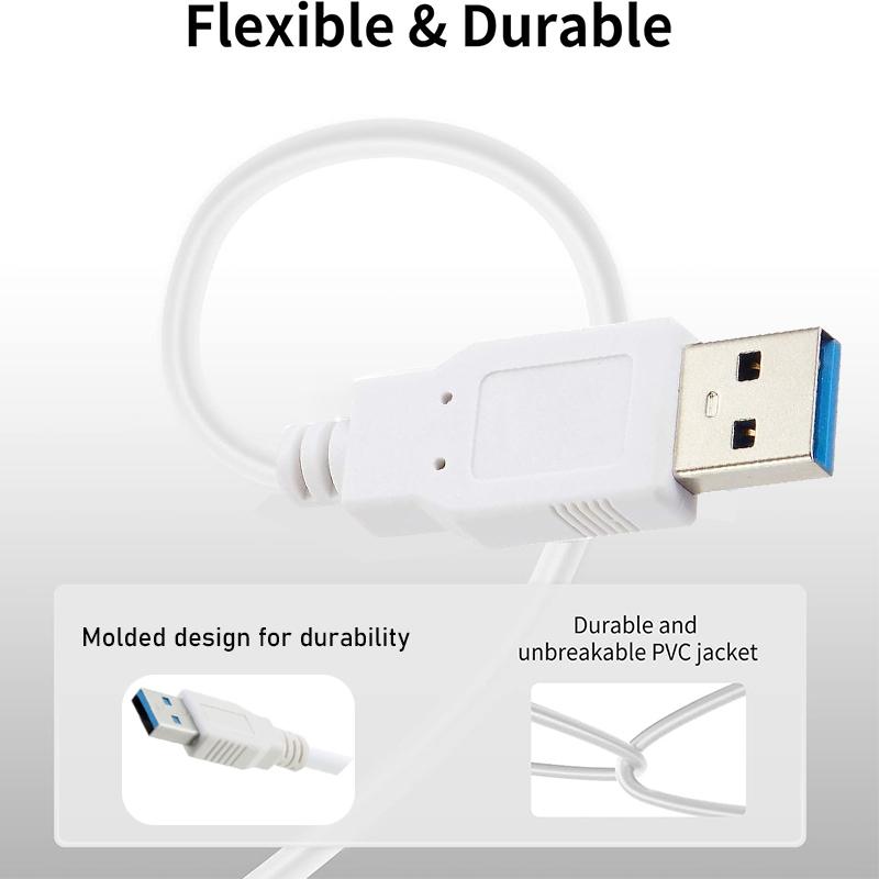 USB 3.0 Extension cable White USB3.0 A Male to Male Cord Extension USB 3.0 male to male cable extender for Radiator TV Box