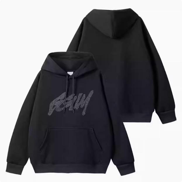 Ranjun GGUM Pullover-Hoodie mit Samtfutter und Aufdruck - Herbst-/Winter-Stil-Sweater