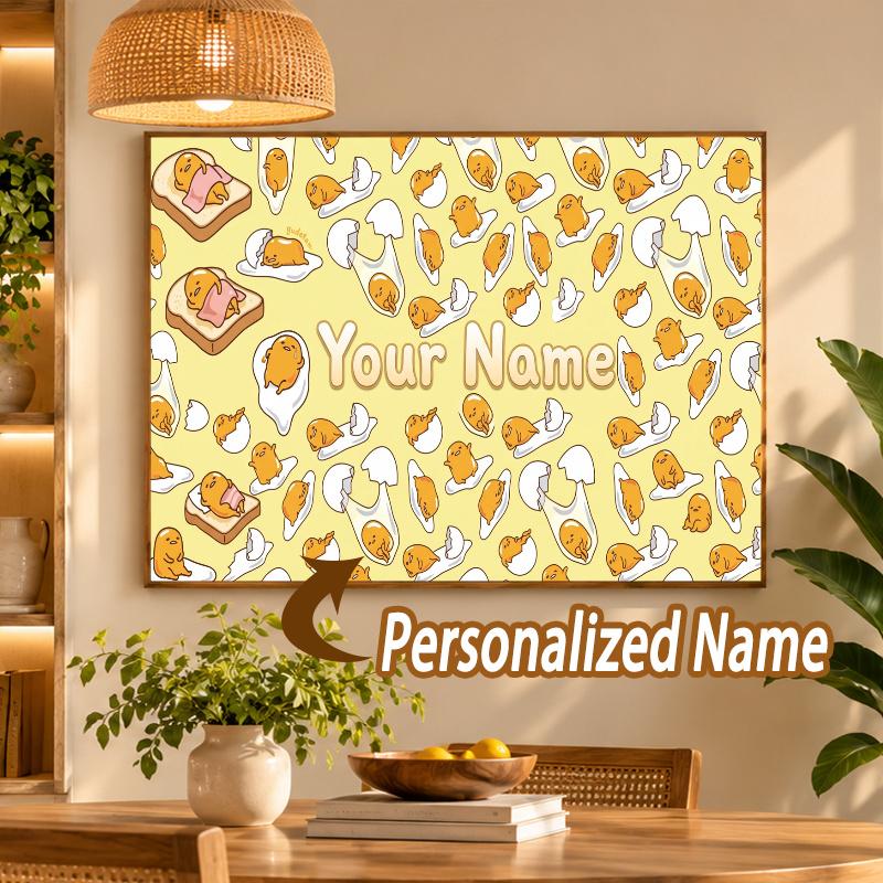 Custom Name Gudetama 5D Diamond Painting Personalized Full Drill Diamond Art Kit Gift