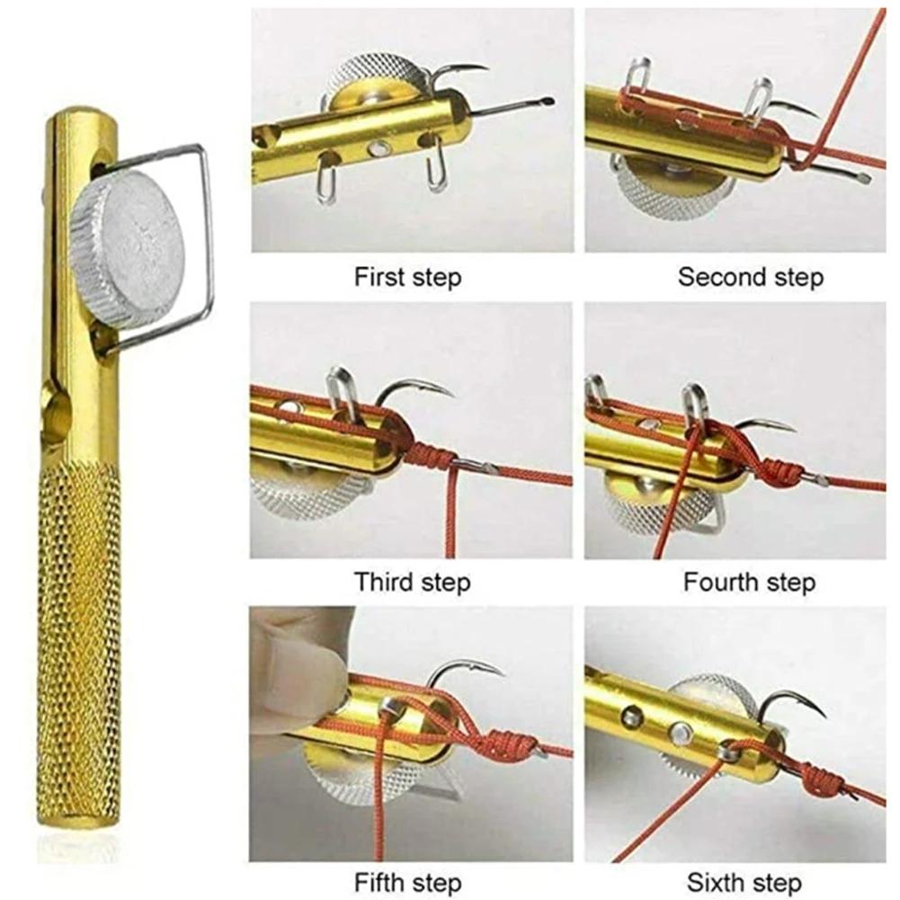 Automatic Fishing Line Hook Tier Machine Quick Double-headed Needle Knots Fishhook Tying Device Fast Aluminum Alloy Accessories