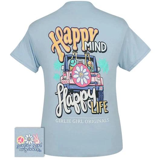 

New GIRLIE GIRL T Shirt HAPPY MIND HAPPY LIFE S