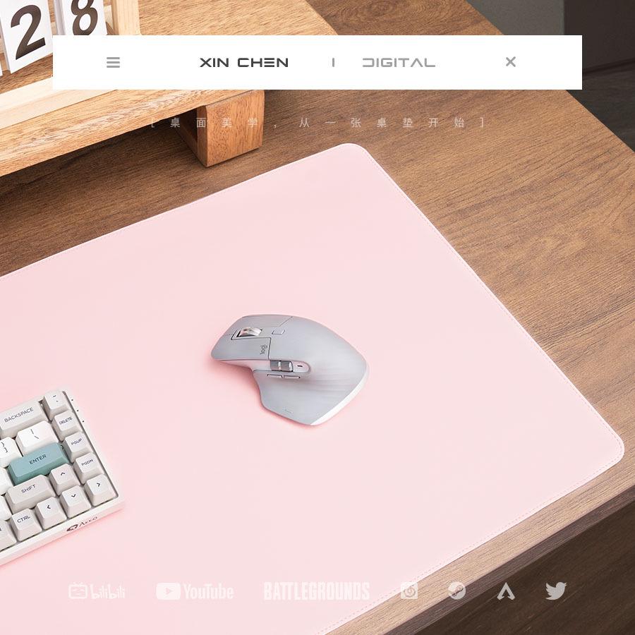 Extra-Large Non-Slip Leather Mouse Pad with Customizable Solid Color and Locked Edge