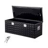 Heavy Duty Aluminum Truck Bed Tool Box, Stripes Plated Tool Box with Side Handle and Locks Keys, Storage Toolbox Chest Organizer for Trailer