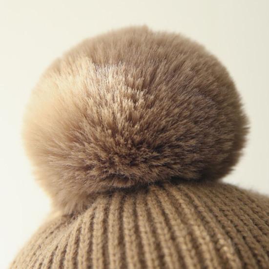 Children Hat Thickened Wool Knit Hat with Pom-Pom Ball Decor Extended Ear Flaps Design Fleece Lining Warm Winter Hat