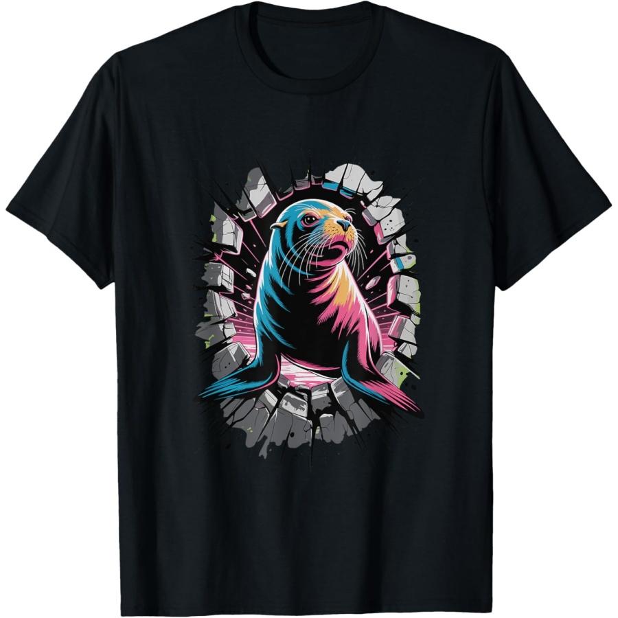 Graffiti Wall Art Sea Lion T-Shirt XXXXXL