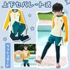 Boys Swimsuit Rashguard Set Top and Bottom UV Protection Kids Students Children Kids Long Sleeve Swimsuit Set Swimwear Swimming Cap Popular Swimming