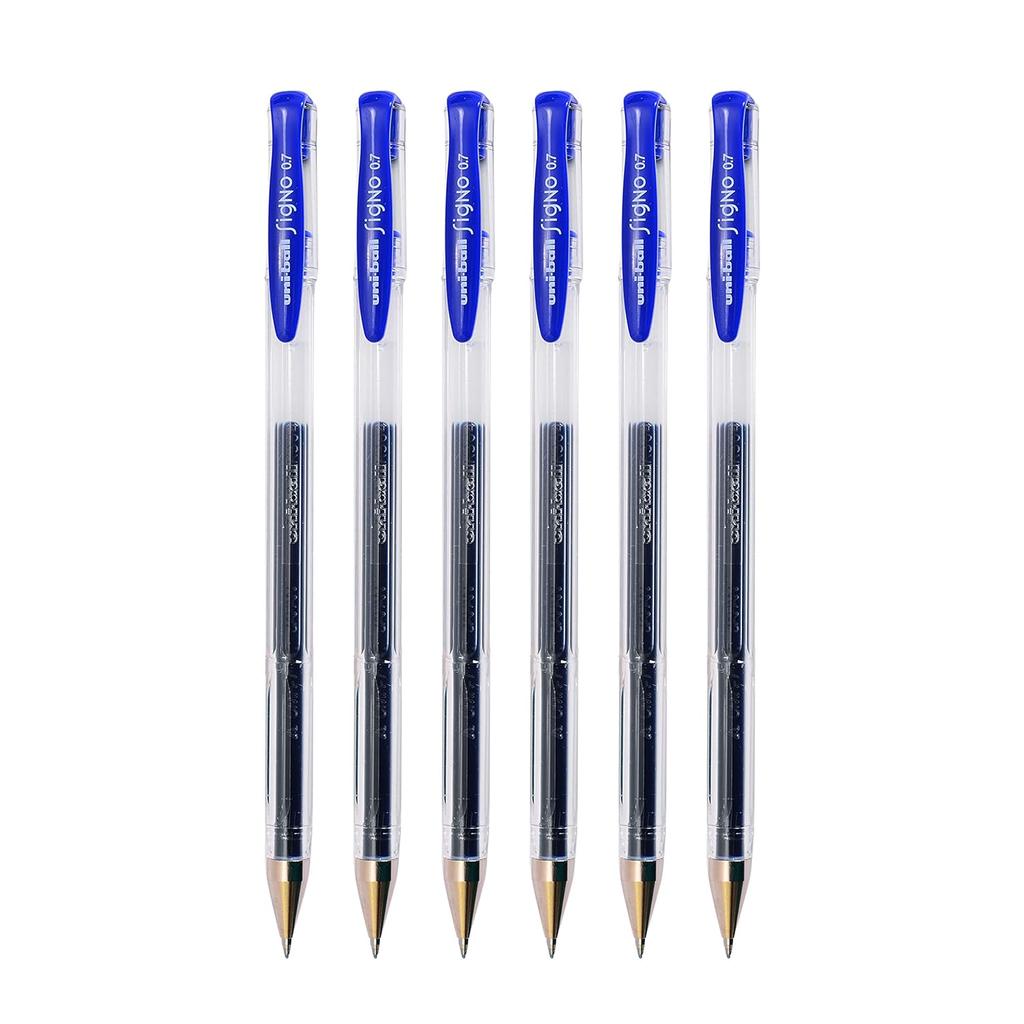 Uni-ball Signo UM-100 Gel Pens 0.7mm Blue Ink Pack of 6 for Office, School & Home Use