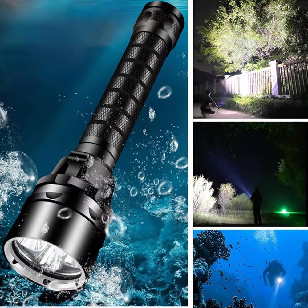 zmart Cree XM-L2 5U2 LED Diving Light (18650 x 2, 5000 Lumens) - Waterproof Light, Underwater Light, Diving Torch, Dive Light, Submersible Light, Unde