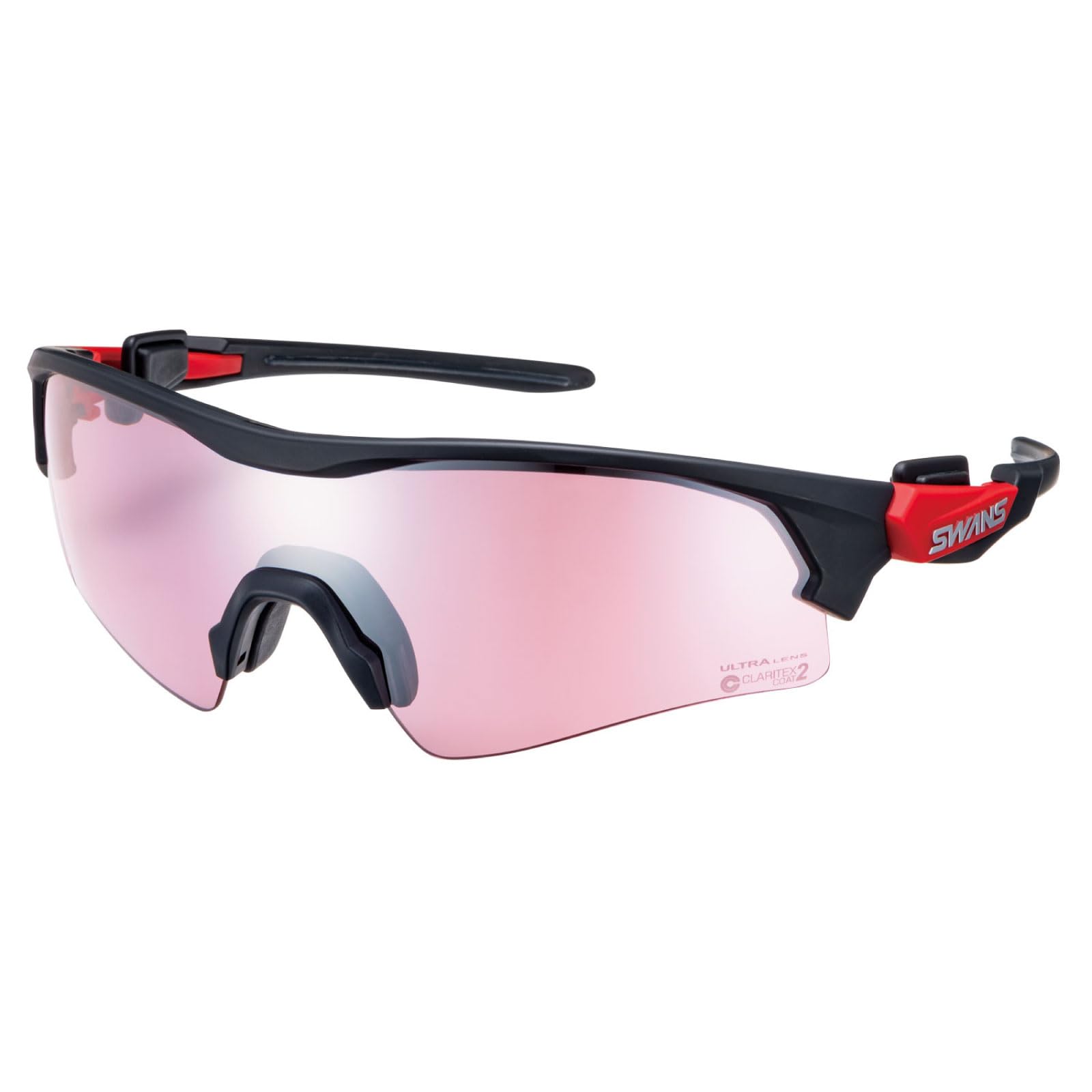 

SWANS Made in Japan Sports Sunglasses FACEONE MBK Mirror Silver Mirror x Ultra Rose Pink Cycling Running (Swans) FO-4417 (Multi-colored Back)