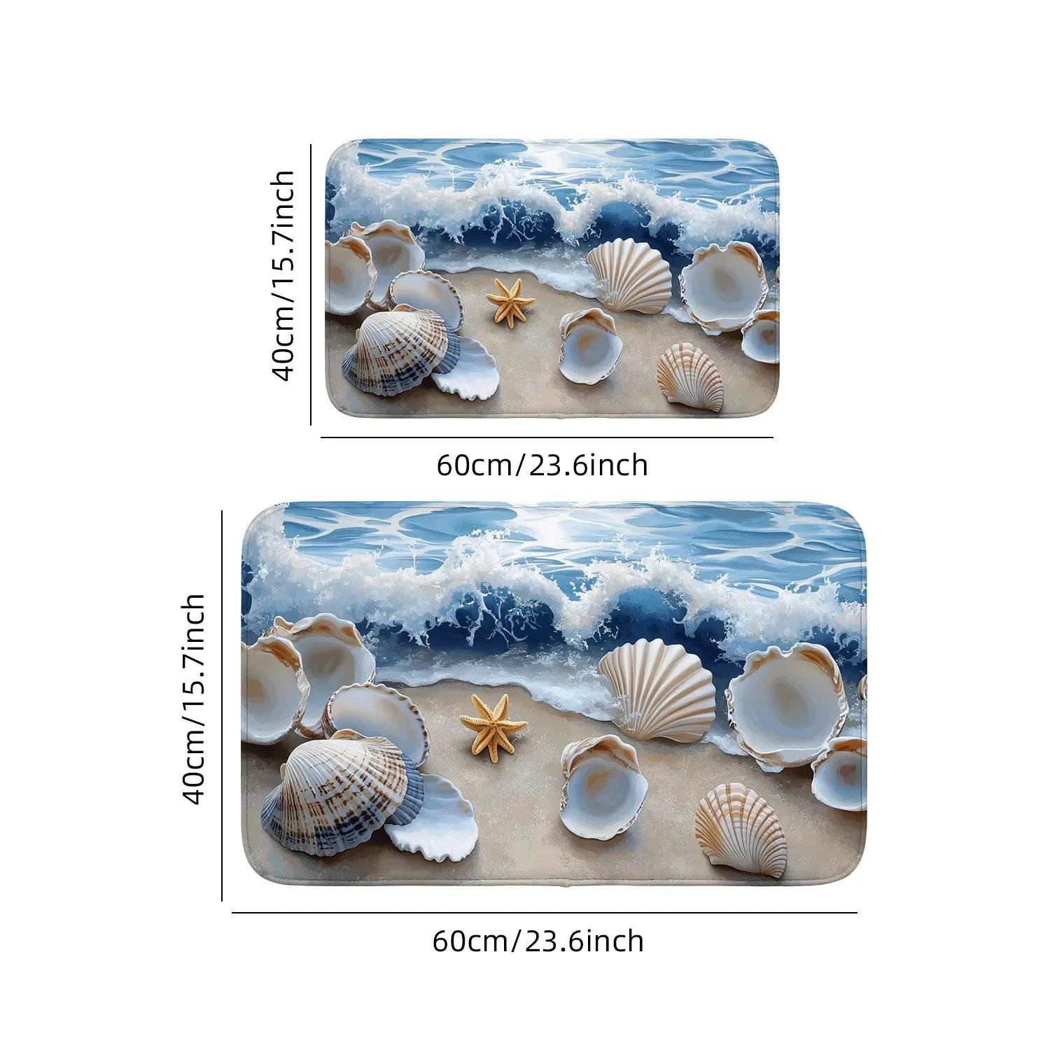 1 piece entrance door mat, beach pattern small carpet, bathroom non-slip floor mat, living room floor mat, Christmas gift 40x60cm
