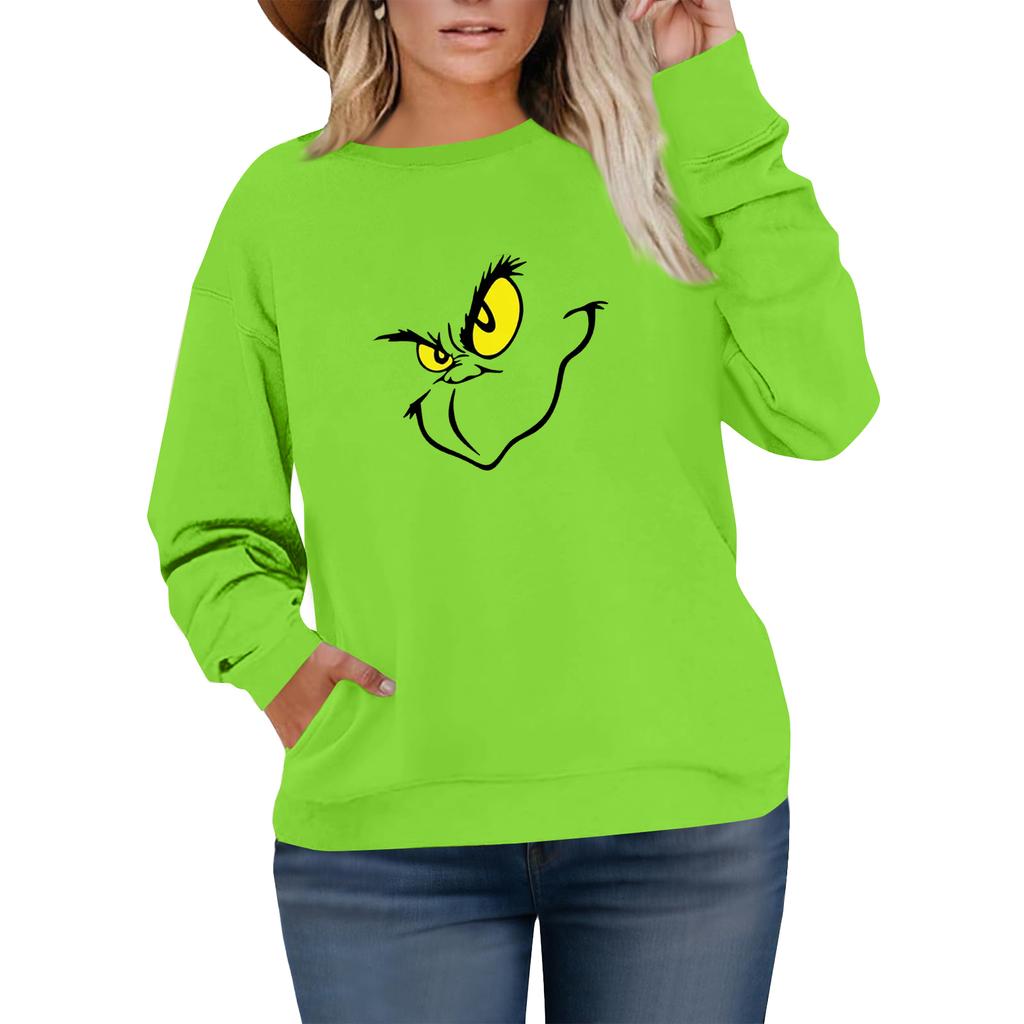Women's Fashionable Casual Plus-Size Long Sleeve Pullover Printed Sweatshirt