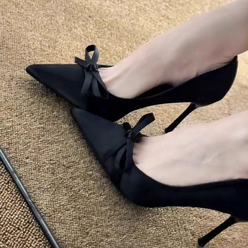Fashion Super High Heels Women Shoes Bow Sexy Pointed Toe Sandals 2025 Elegant Trend Pumps Shoes Summer Fashion Dress Sandalias De Mujer