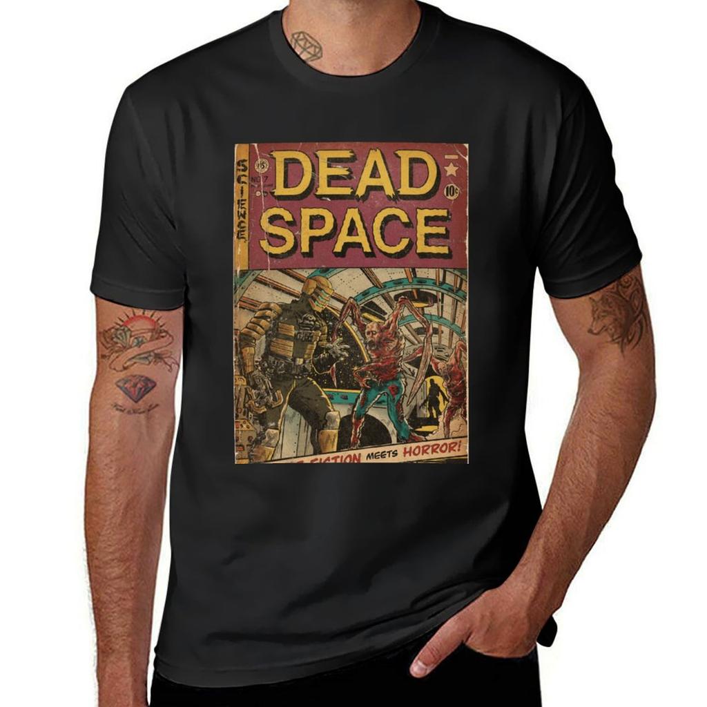 Dead Space Fan Art Comic Cover T-Shirt Anime Clothes Customizeds Quick-drying T-shirts for Men Cotton