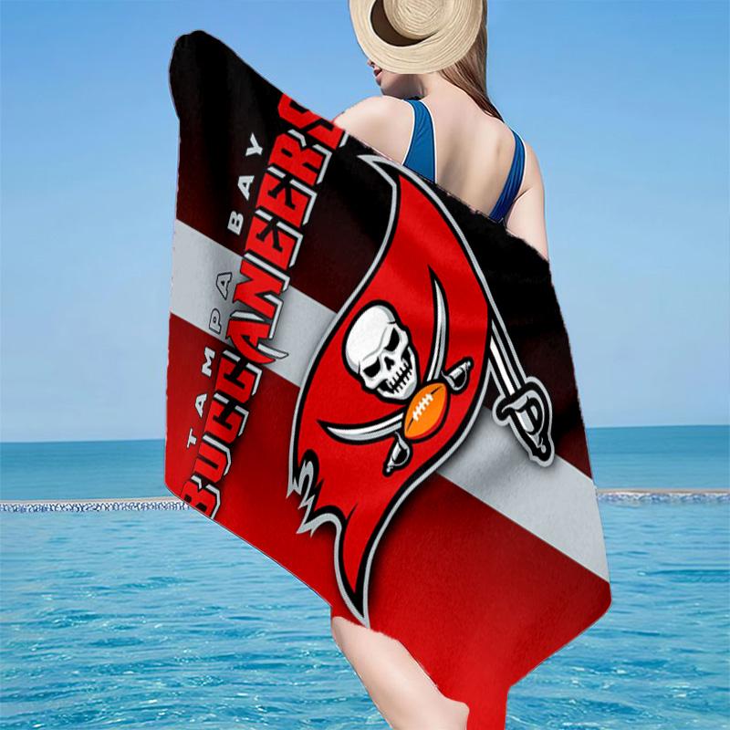 Tampa Bay Buccaneers Logo Microfiber Beach Towel, Lightweight And Quick-Dry, for Summer Travel, Beach Essential, Swimming Pool