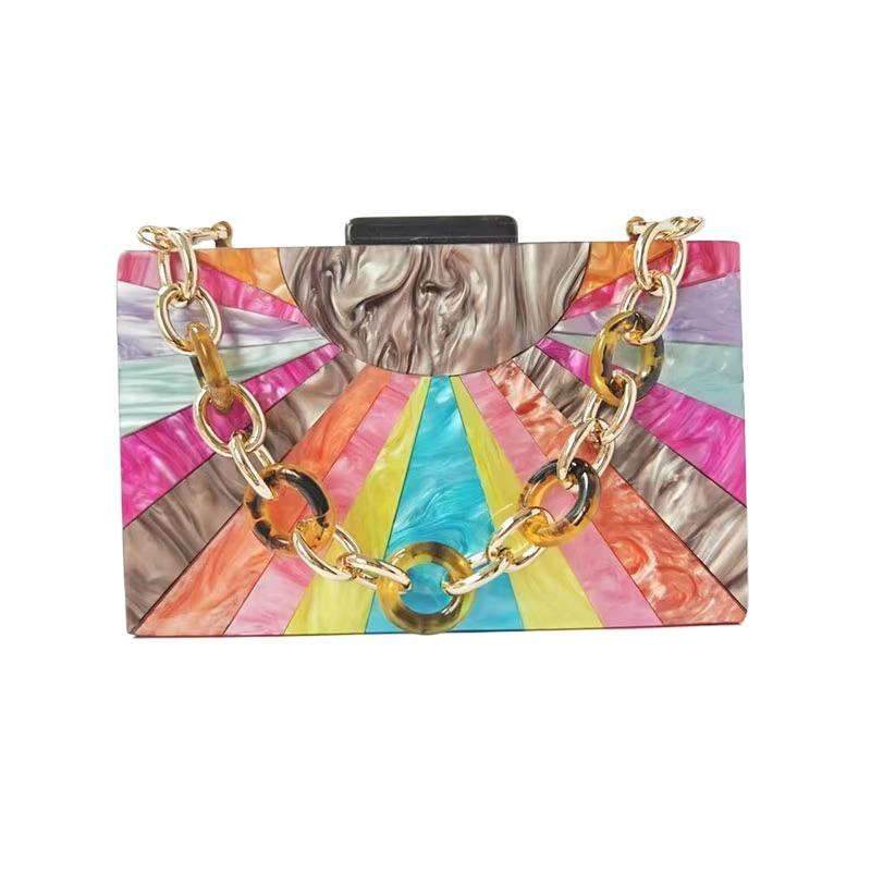 Wallets For Women Handbags Trends Shell Patchwork Clutch Purse Promotion Acrylic Evening Bag Shoulder Crossbody Wedding Banquet