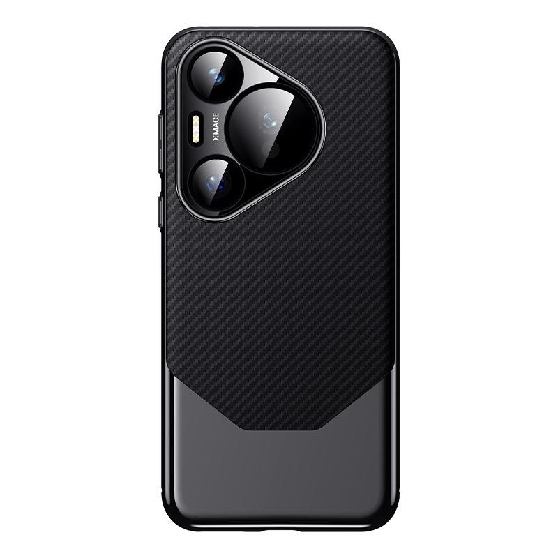 Suitable for Huawei Pura70ultra Mobile Phone Case Carbon Fiber Texture 70pro + All-inclusive P70 Business Men's Set
