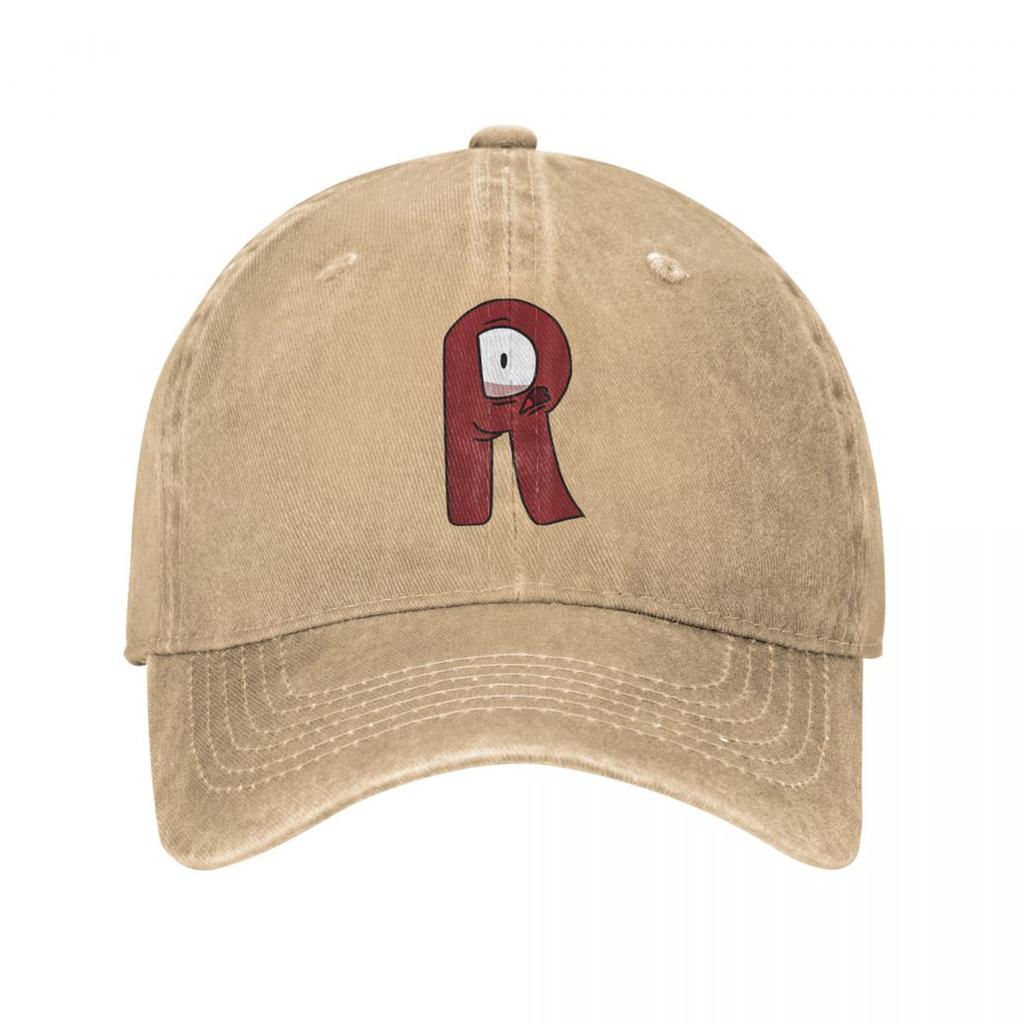 New Emotion Letter R Alphabet Lore Washed Denim Ponytail Baseball Cap Adjustable Sun Hat Dad Cap Summer Vintage Casquette