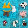 Neuer Schneemann JC Marshmallow Plüschtier, Kleiner Kirsch-Anhänger, Kleine Schildkröte Plüschtier, Croissant, Kleiner Pinguin JC Taschenanhänger
