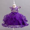 Vestidos de Princesa para Crianças Vestidos Vestidos Daminha Lantejoulas Pom Pom Roupas de Apresentação Desfile Meninas Vestidos de Renda Vestido Favorito da Menina