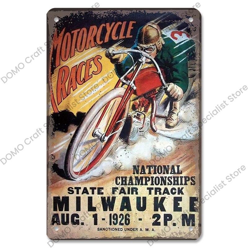Vintage Motocross Poster Metal Tin Signs  Motorcycle Grand Prix Metal Plaque Retro Wall Decor for Garage Moto Club Man Cave
