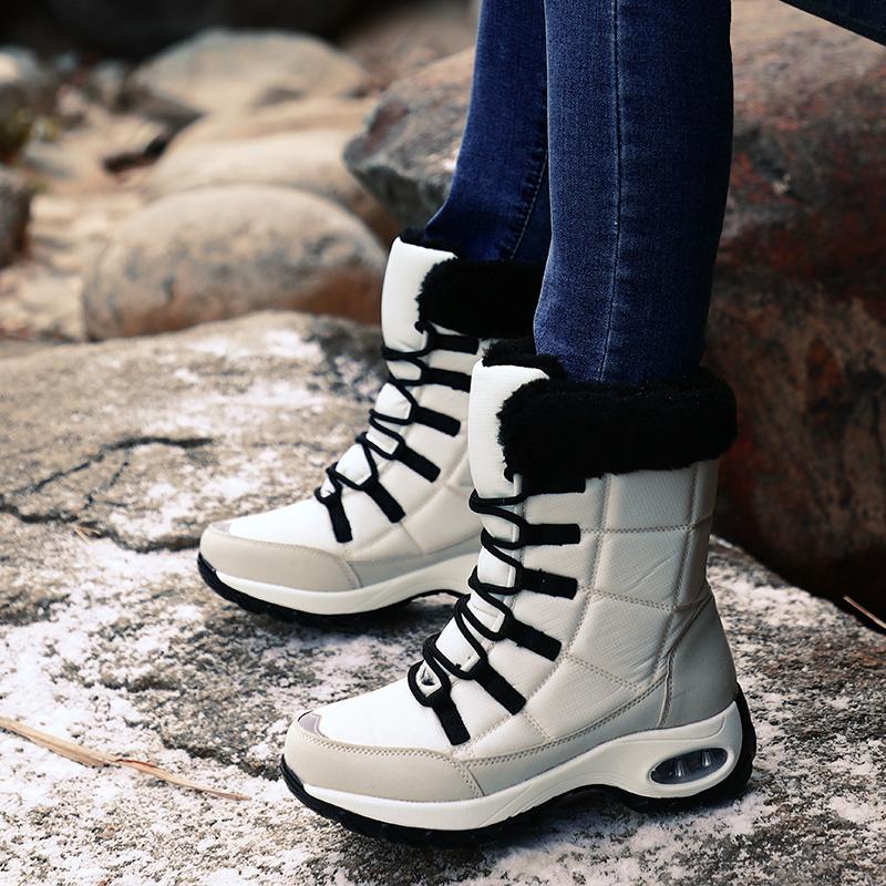Women’s Winter Mid-calf Boots Snow Boots Casual Boots for Girl Booties Mid-calf Boots Ankle Boots with Fur Plus Size