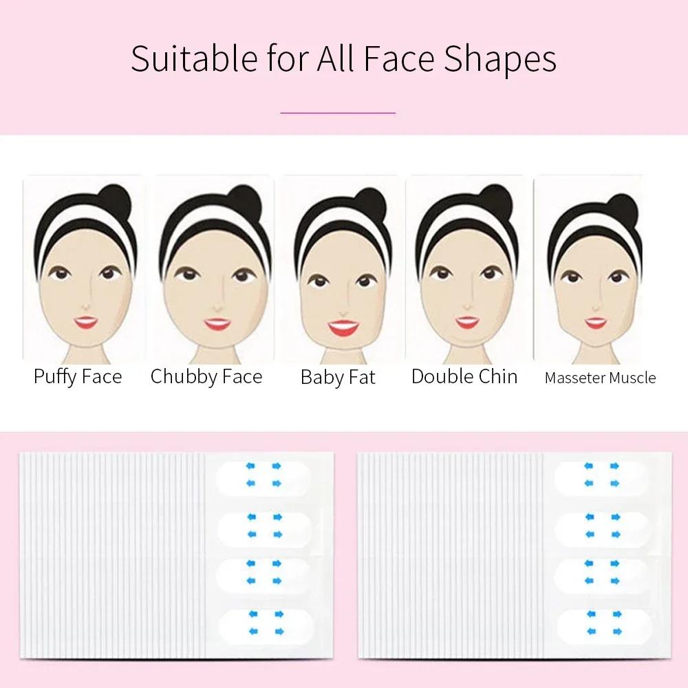 40 Stück/10 Blatt V Lift Gesicht Aufkleber Unsichtbares Make-up Klebeband Lift Gesichtsband Slim Patch Atmungsaktiver Aufkleber Lifting Straffen Kinn