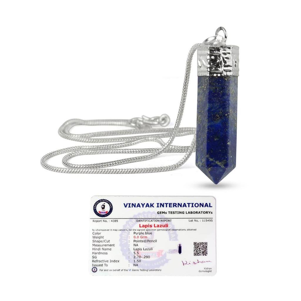 Colgante de lápiz de piedra de cristal de calidad AAA con certificado natural de cristal Reiki con certificado y cadena de metal para curación y piedras preciosas curativas de cristal