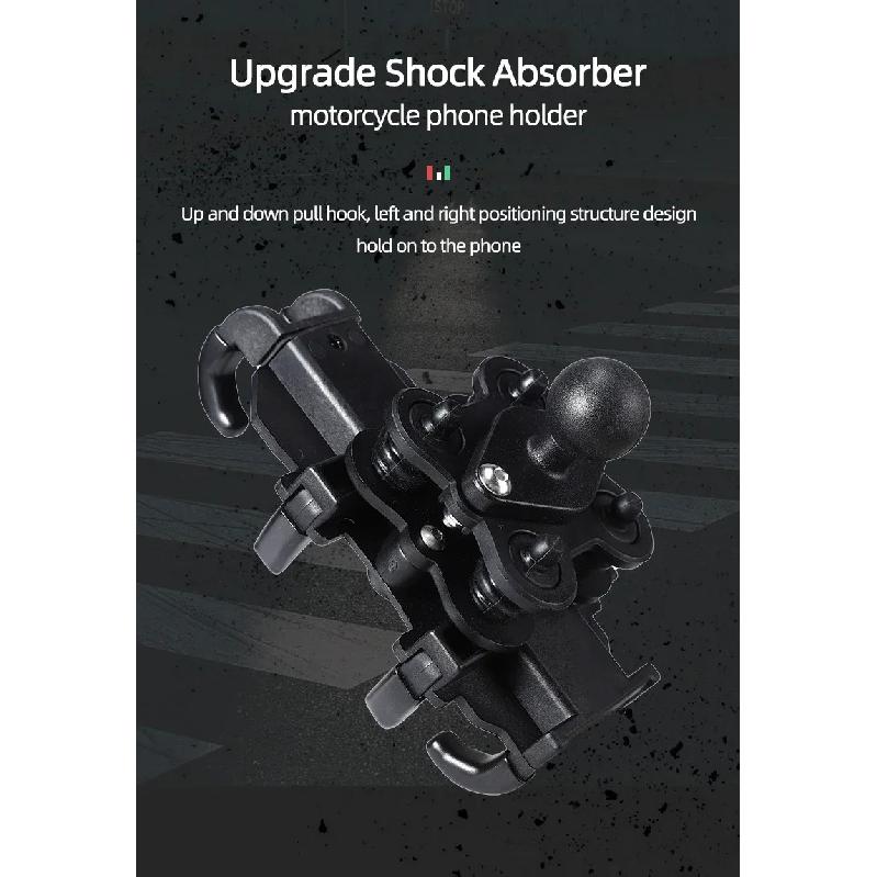 Universal Motorcycle Bike Phone Holder Aluminum Bicycle Riding Handlebar Clamp Rearview Mirror Navigation Bracket GPS Shockproof