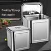 Stainless Steel Square Storage Bucket