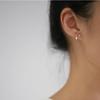 925 Sterling Silver Plated 14K Gold Mini Cross Stud Earrings for Women Korea Temperament Versatile Jewelry
