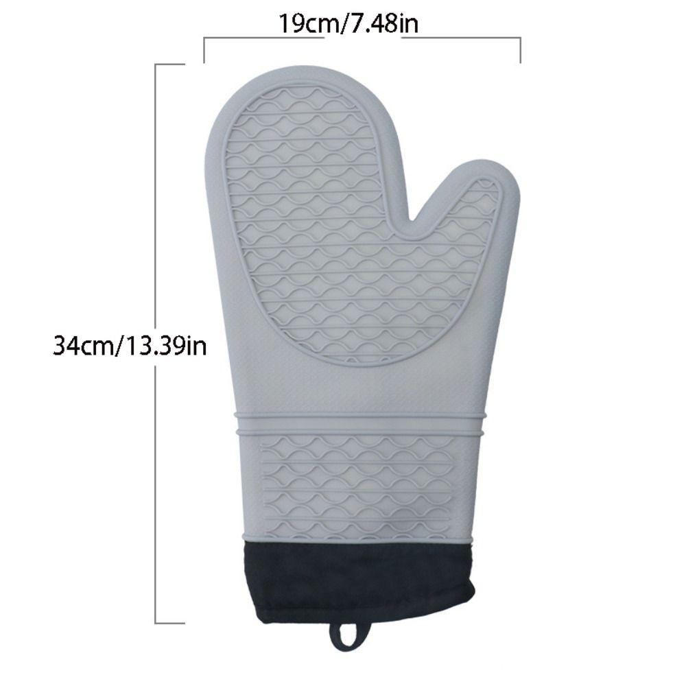 1 Pair Baking Utensils Silicone Oven Gloves Anti-Scalding Thick Insulated Gloves Heat Resistant Oven Mitts Home
