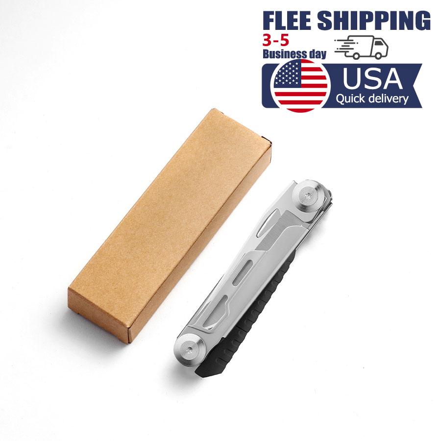VOLKEN Industrial Grade Stainless Steel EDC Multi-Tool Knife with Key Ring 18.5cm Overall Length for Daily Use Outdoor Adventure