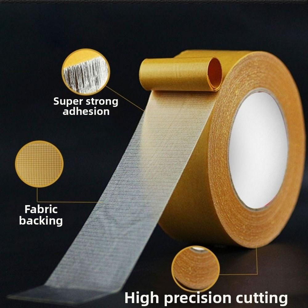 4Rolls Super Traceless Double Sided Tape Strong Adhesion Heat Resistant Cloth Base Tape High Viscosity Translucent