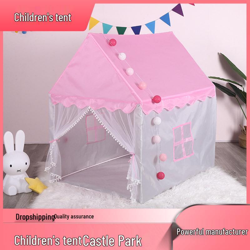 Indoor Princess Castle Tent Playhouse for Kids with Ball Pit and Bed