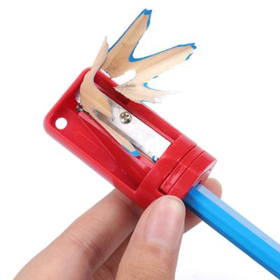 Portable and Creative Solid Color Plastic Pencil Sharpener for Children's and Students' Octagonal Pencil