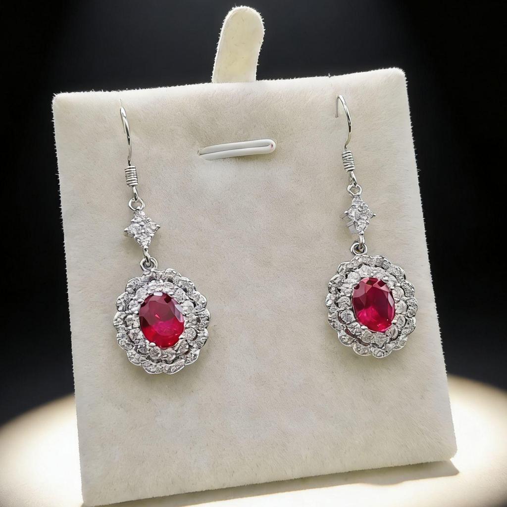 Princess Diana-Inspired Sapphire & Tanzanite-Colored Gemstone Ladies' Ring and Pendant Set