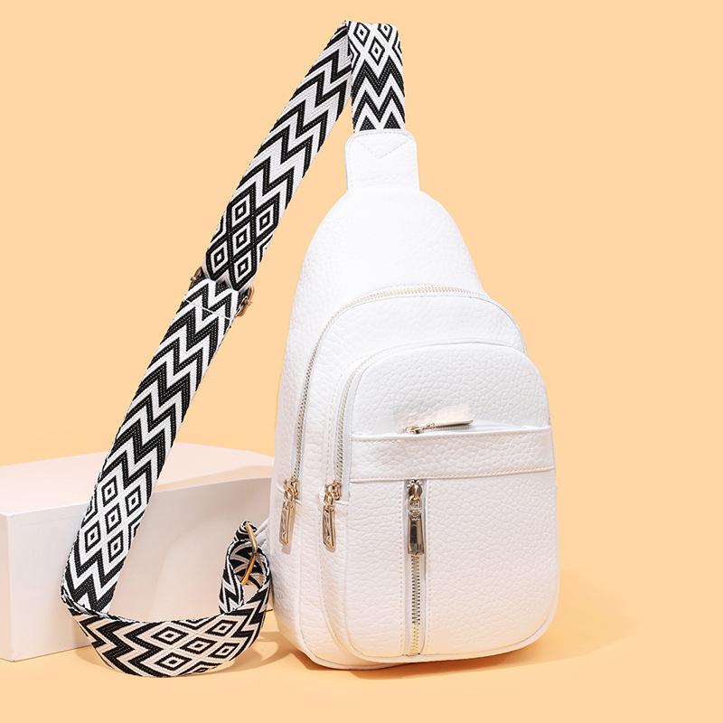 Women's Chest Bag Wide Shoulder Bag Vintage Crossbody Bag