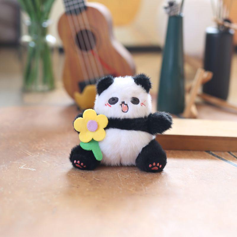 Adorable Wiggle Panda Pendant Plush Toy Cartoon Backpack Charm