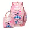 Large Capacity Schoolbag with Shoulder Strap; Student Three-piece Pencil Case Set