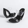 Women's Wedge Sandals - Transparent One-Strap Heeled Slippers Summer, Open-Toe Slip-On Sandals for Outdoor Wear  (LFD-907188-4)