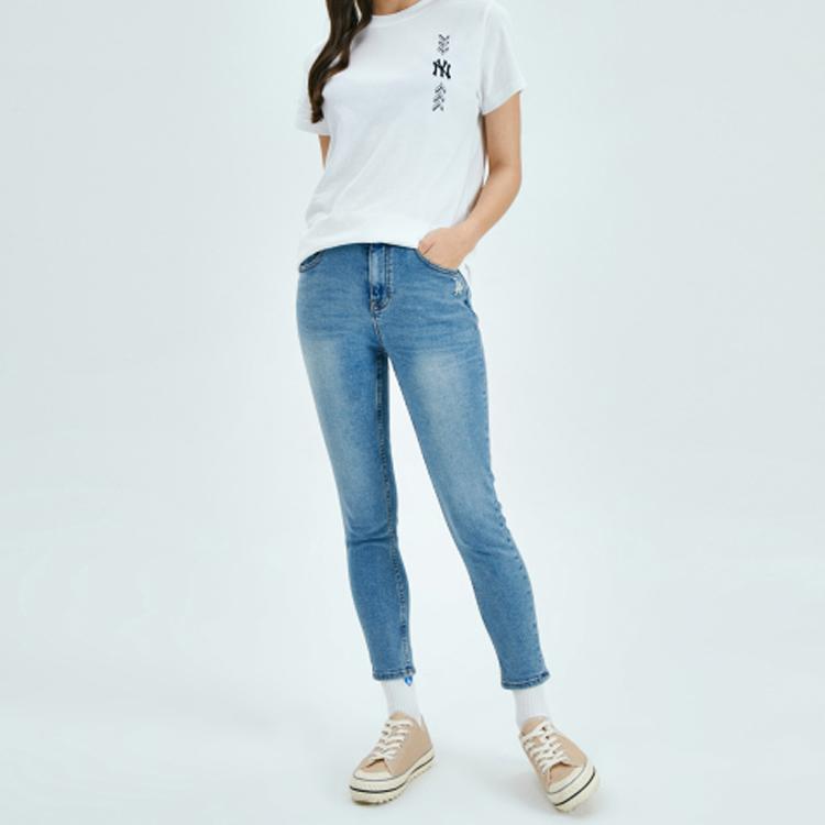 New MLB Slim Fit Pants Jeans Women's Blue 31DPW1011-07U