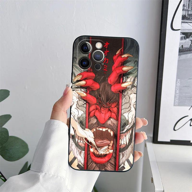 Samurai Hannya Mask Tattoo Phone Case for iPhone 11 15 Pro Max Case Coque 14 Plus 13 Pro 12 11 X S XR 7 8 SE 2020 TPU Soft Cover
