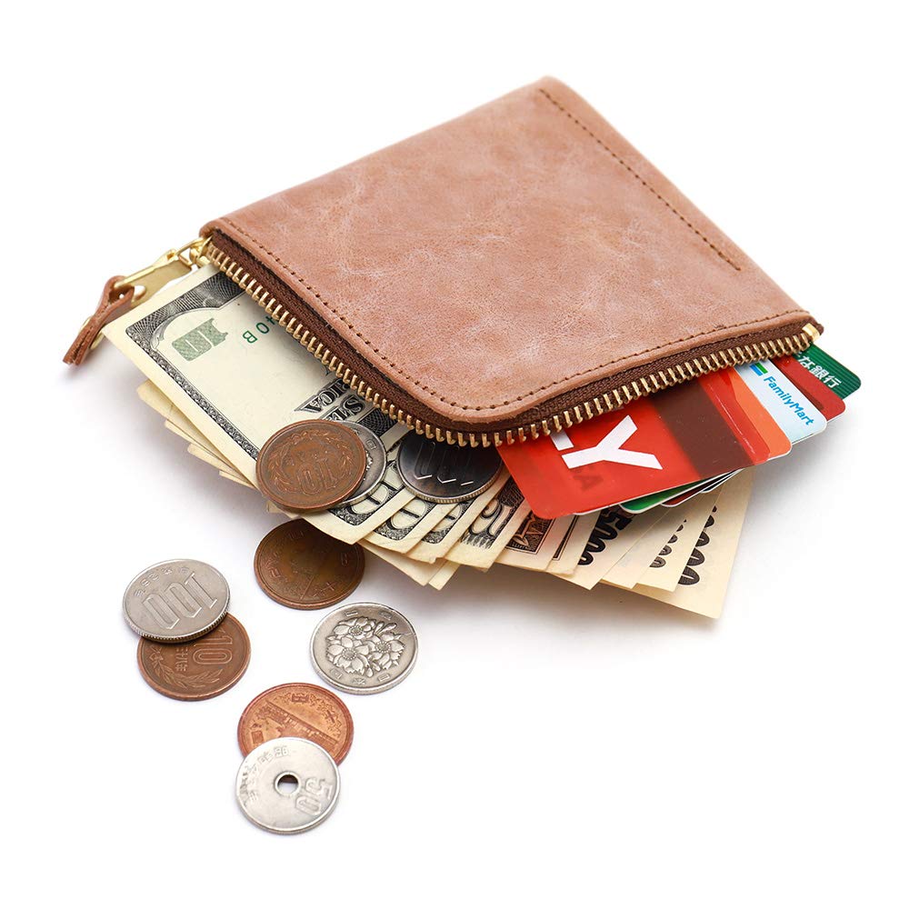 AGILITY Affa Square Wallet - L-Shaped Folding Wallet with Coin Case, Card Case, and Bill Compartment - Compact, Genuine Leather