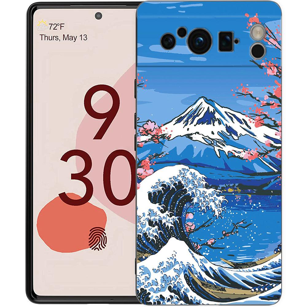 Golden Great Wave Kanagawa Surf Phone Case For Google Pixel 8 A 7 6 Pro Soft Shell For Pixel 6A Silicone Shockproof Black Cover
